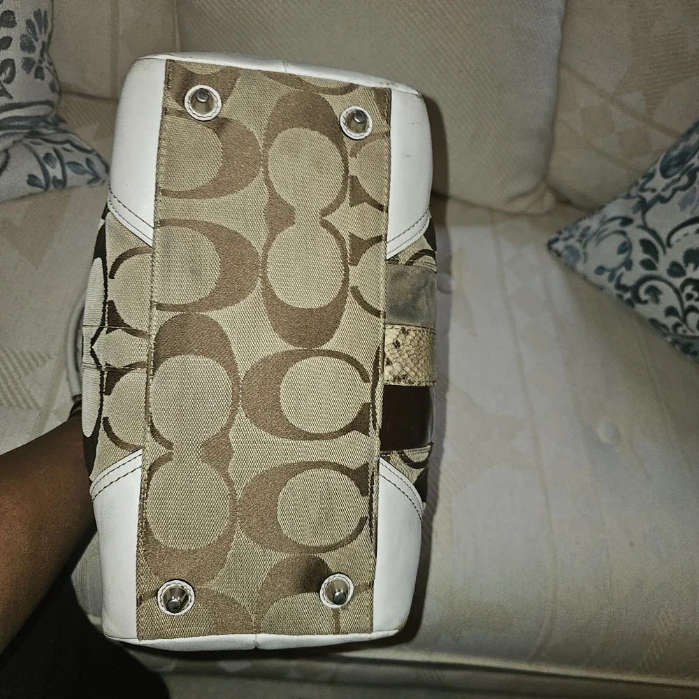 Coach Hampton Signature Python Tote - Picture 6 of 9